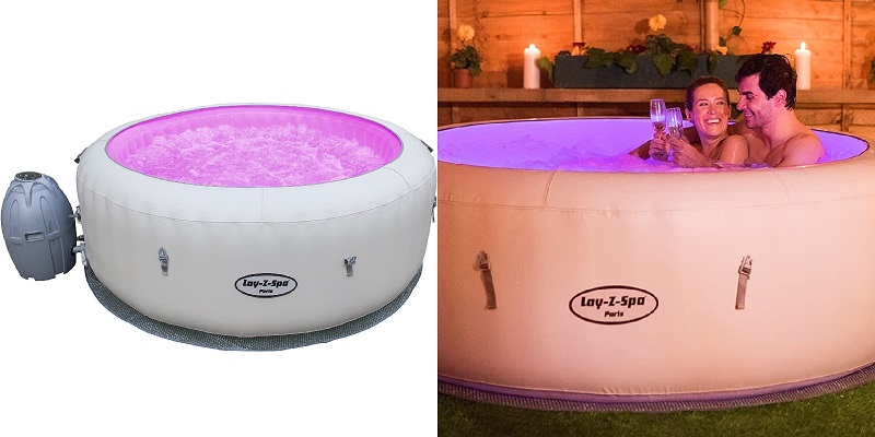 Lay-Z-Spa Paris Inflatable Hot Tub UK with LED light System